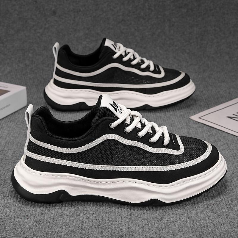 2026 New Men Mesh Thick Sole Lightweight Sports Sneakers Breathable Comfort Non Slip Outdoor Daily Walking Casual Footwear