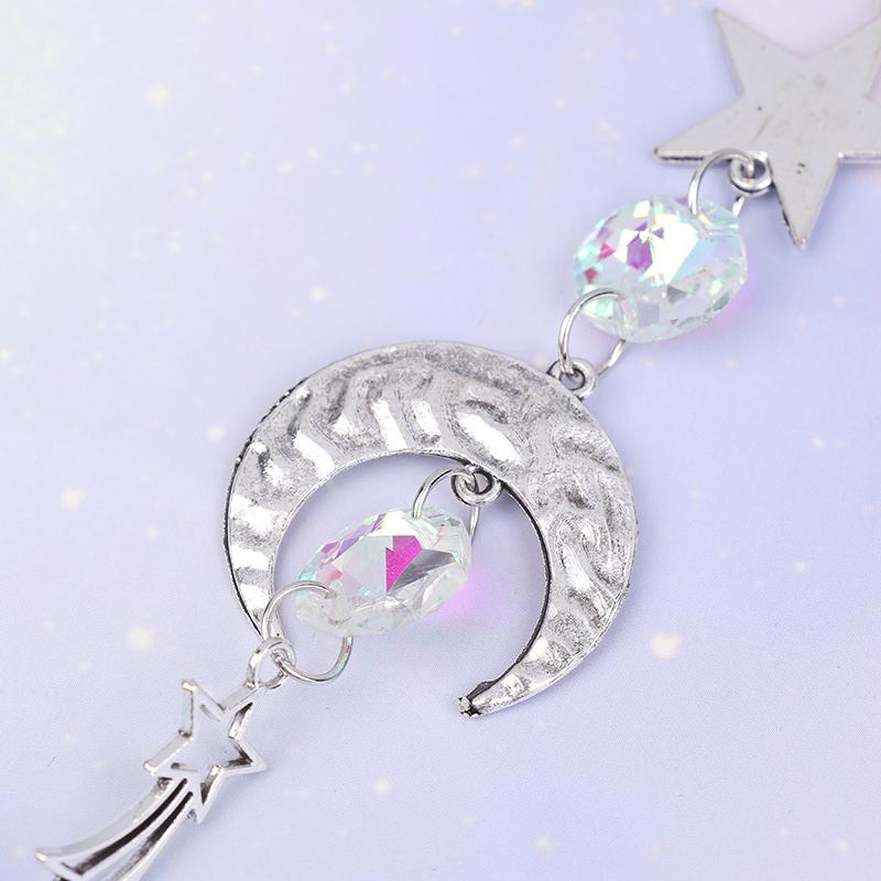 1Pc Crystal Wind Chime Moon Sun Star Catcher Diamond Prisms Pendant Dream Catcher Rainbow Hanging Drop Home Windchime