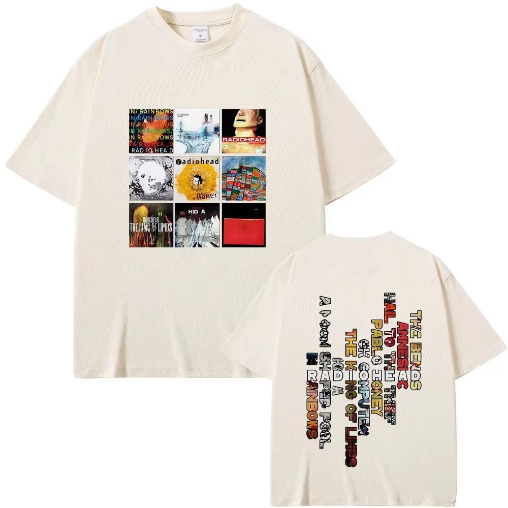 Radiohead Band Cotton Unisexs ONeck Shirt Music Album Graphics Unisexs Summer Rock Gothic Hiphop High Quality Luxury TShirt