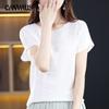 Летняя женская футболка больших размеров, объемная футболка с волнами, модные повседневные свободные вязаные топы из ледяного шелка с короткими рукавами
