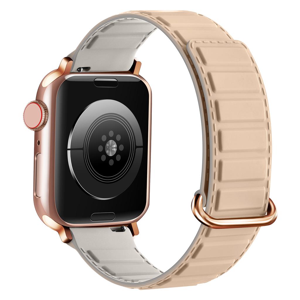 Silicone Strap for Apple Watch Ultra 3 2 1 49mm/Series 11 10 46mm/9 8 7 45mm/SE3 SE2 SE 6 5 4 44mm/3 2 1 42mm Magnetic Buckle Watch Band