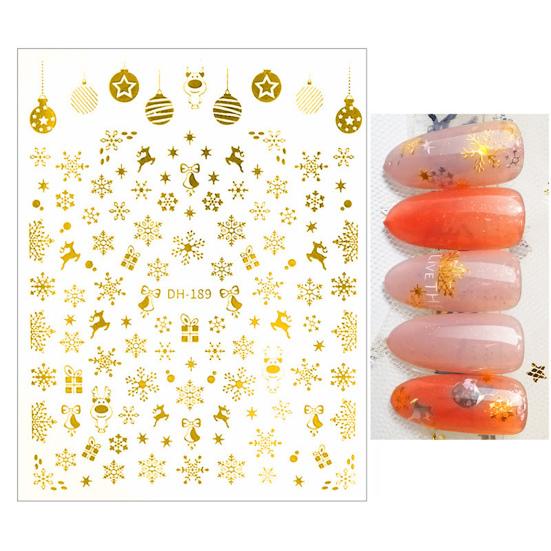 Nail Sticker Christmas Patterns 3D Effects DIY Snowflakes Christmas Nail Art Foils