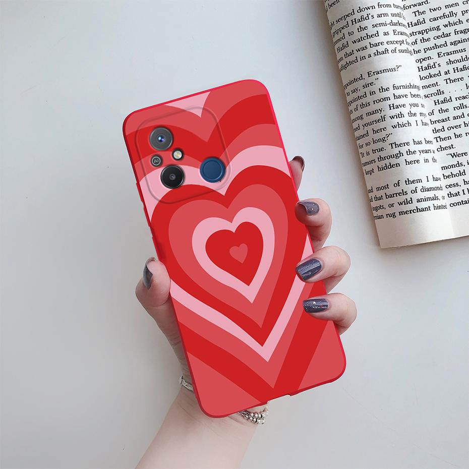 For Xiaomi Redmi 12C Case Cute Love Heart Phone Case Bumper Back Shockproof Soft TPU Cover For Redmi 12C 12 C Case Fundas 6.71''