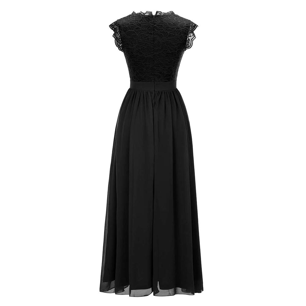 Womens Lace Chiffon Ball Gown Party Maxi Dress