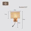 Designer Wood Iron LED Bedroom Bedside Wall Lamp Aisle Corridor Lighting Background Sconce Decor Nightlight Linen Lampshade