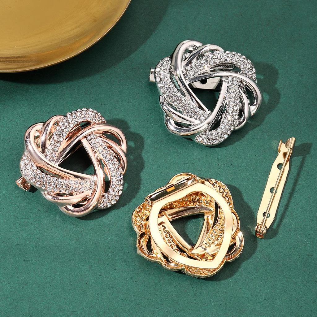 Высококлассный женский шарф со стразами и брошь-булавка для завязывания узлов на футболке