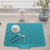 Silicone Dish Drying Mat Heat Resistant Drain Pad Sink Mat for Kitchen Counter Quick Drying Dish Mat Multifunctional Tableware Mat
