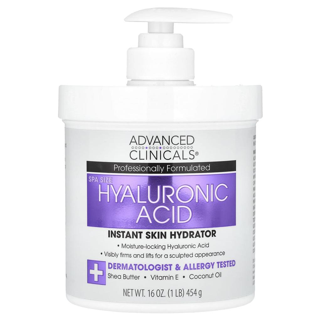 Advanced Clinicals Hyaluronic Acid, Instant Skin Hydrator, 16 Oz (454 G)