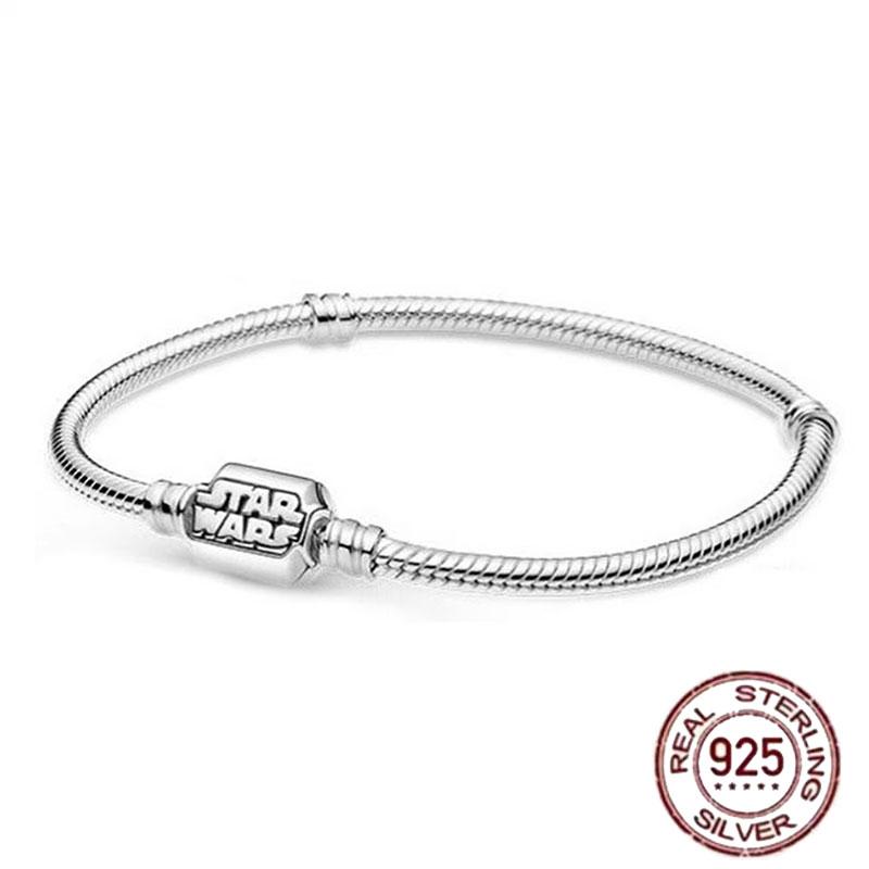 1/100 S925 silver heart crown snake bone bracelet women fashion jewelry DIY bracelet gift for her