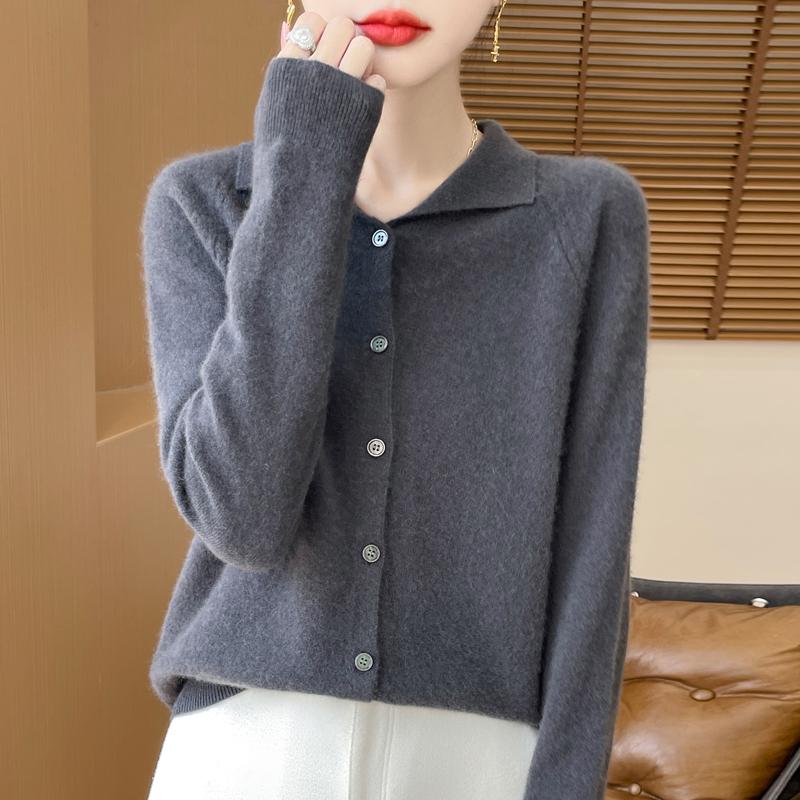 Женский кашемировый кардиган Qinghe кашемир 30% кашемир 70% шерсть осенне-зимний кашемировый кардиган мягкий и теплый