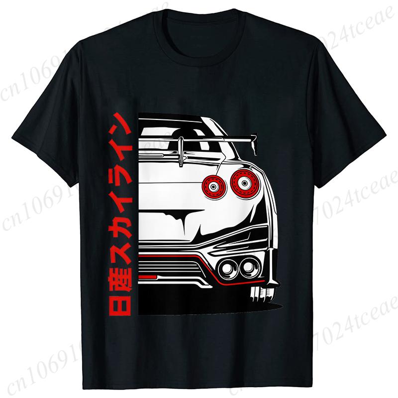 New Fashion Tees Shirt Short Sleeve Men Women Clothing Crewneck Loose Tops Japanese Car Drift Race Car R35 Graphics T-shirts