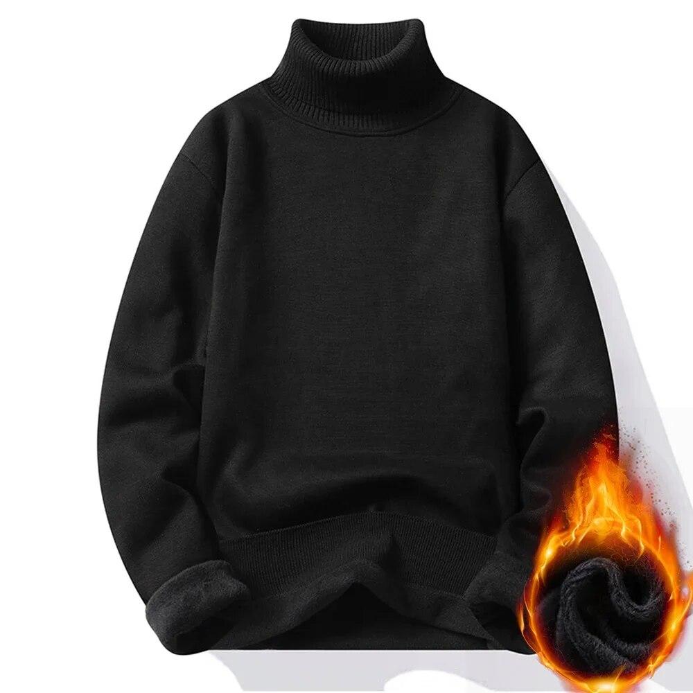 Thicken Velvet Turtleneck Sweater Women Korean Fashion Lined Warm Sueter Knitted Pullover Slim Top Winter Jersey Knitwear 2024