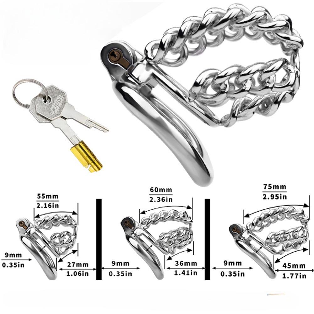 Замок целомудрия из нержавеющей стали, металлический замок целомудрия, клетка для пениса, целомудрие, гей-секс-игрушки, кольцо для члена, уретральное целомудрие, БДСМ