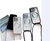 Электролитический прозрачный магнитный чехол Magsafe для беспроводной зарядки, подходит для iPhone 16 15 14 12 13 Pro Max, чехол-ожерелье