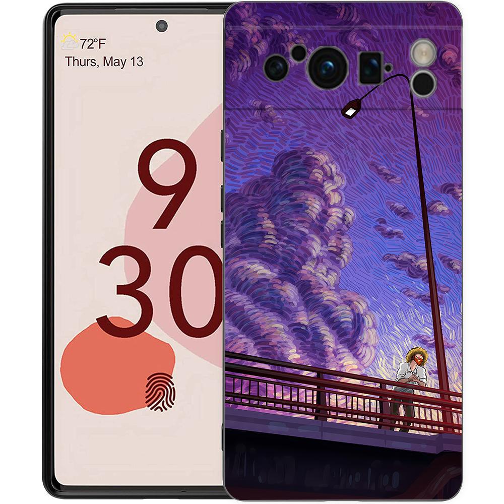 Ретро Чехол для телефона с картиной Ван Гога для Google Pixel 8 7 6 Pro 6A 7A 5G Мягкий Силиконовый Ударопрочный ТПУ Черный Чехол TPU Fundas