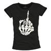 Womens Skull Finger T-Shirt - Graphic Biker Top black - Motorcycle Gifts for her Vintage Shirt S/M/L
