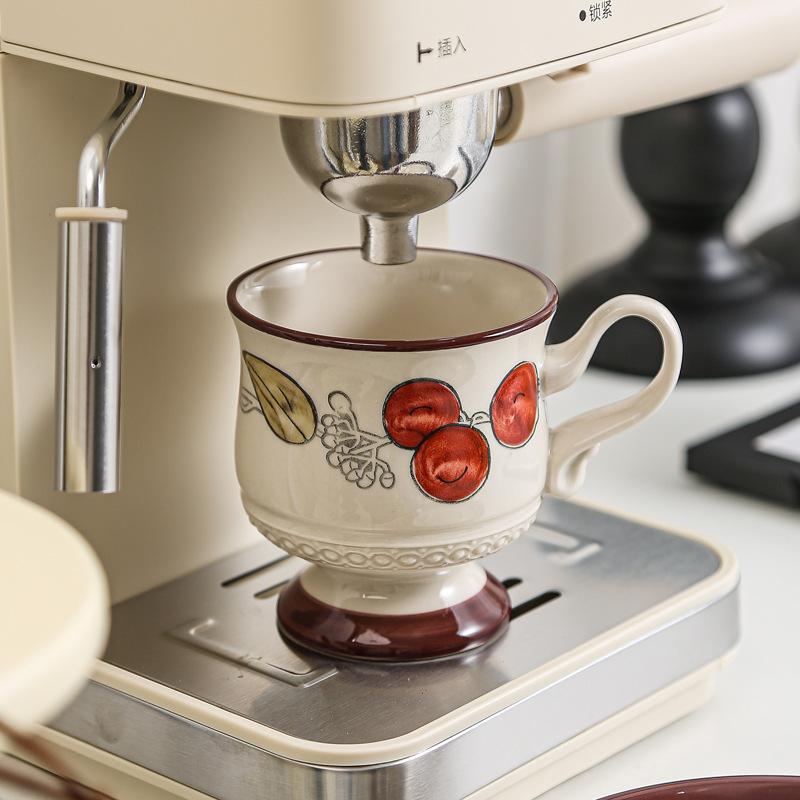 Керамическая кофейная чашка и набор тарелок, винтажная французская кружка для латте