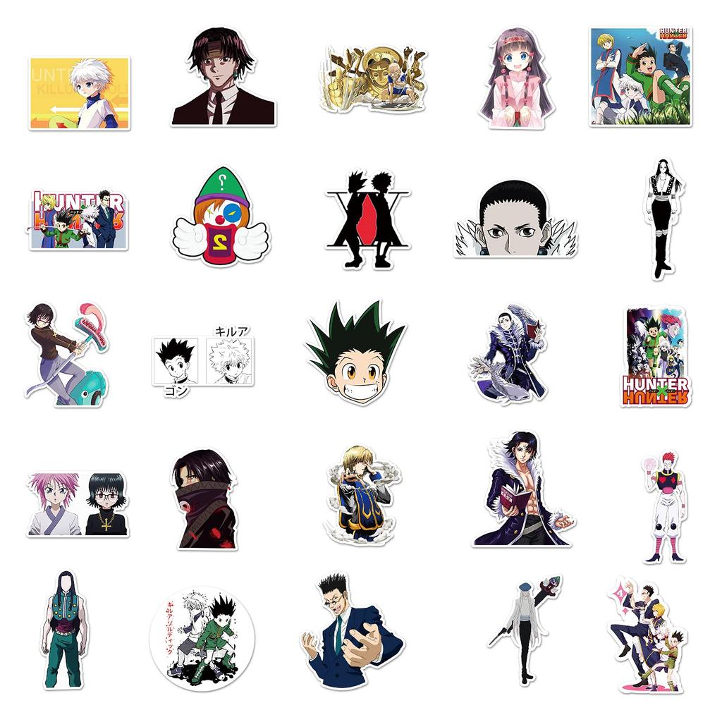Hunter x Hunter Set Waterproof Manga Decals for and Perfect as a Gift for Birthdays or as a Moe Merchandise Stickers, 50-Piece [Unofficial] Cars,