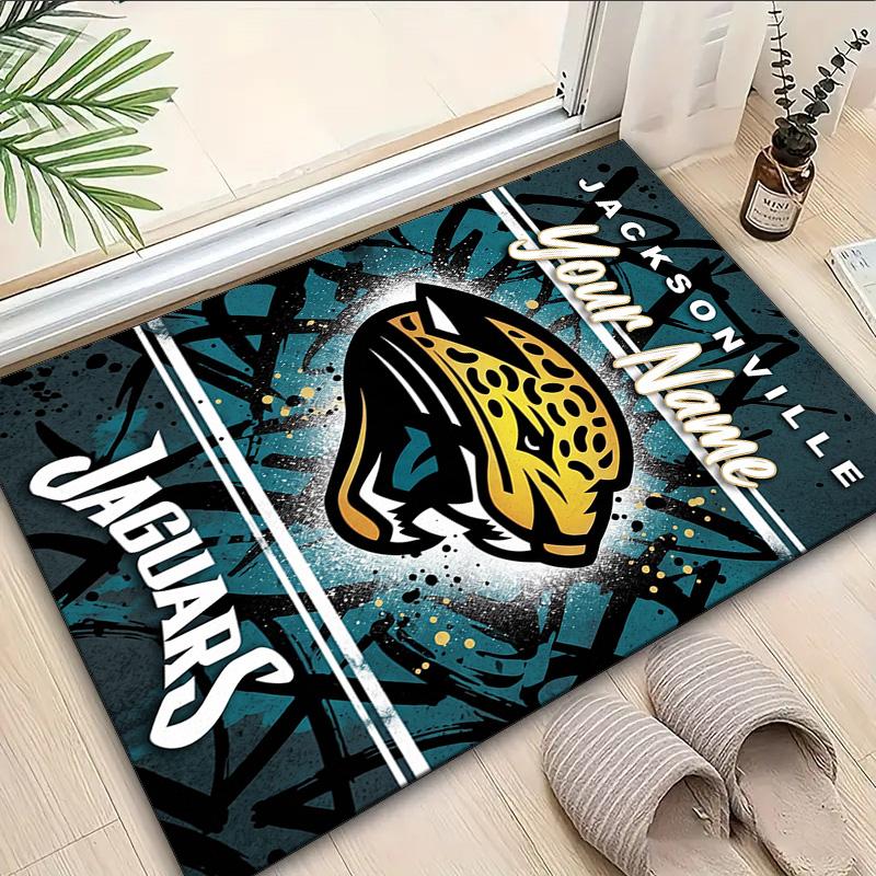 Custom Name Rug Jacksonville Team Spirit Area Rug Suitable for Indoor And Outdoor,Carpets for Homes, Offices,Living Rooms,Home Decor,Christmas Gift