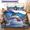 Winter Wonderland Snowman 3‑Piece Bedding Set,Soft Duvet Cover with 17 Pillowcases,Multi‑Scene Home Dorm Use,Ideal Gift for Birthday & Holiday