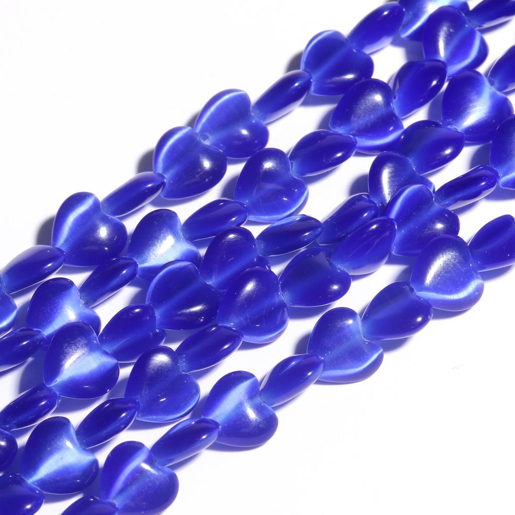 1 шт., бусины из натурального камня, 8 мм, кошачий глаз, лунный камень, опал, в форме сердца, разные цвета, свободные прокладки из бисера, для изготовления ювелирных изделий, браслет, ожерелье