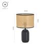 HOMLLY Ротанговая настольная лампа в стиле джапанди с черным основанием