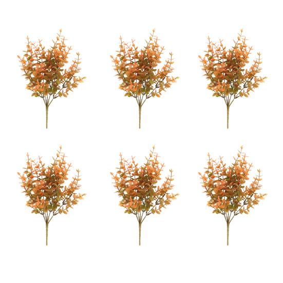 6 Pcs Artificial Fall Flowers UV Resistant Faux Plants Outdoor Decoration Realistic Fake Flower Bundles for Thanksgiving Porch Window Box Planter