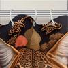 Leopard & Rose Shower Curtain - Vibrant Blue Eyes & Floral Design, Durable Jacquard Polyester, Perfect For Animal Lovers