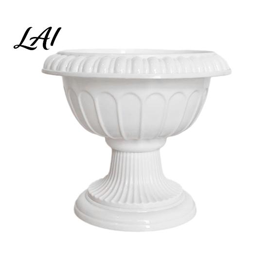 Faux Plant Flowerpot Flower Urn Planter Plastic Pot White Small Overwatering Prevention Planter Urn Elegant Retro