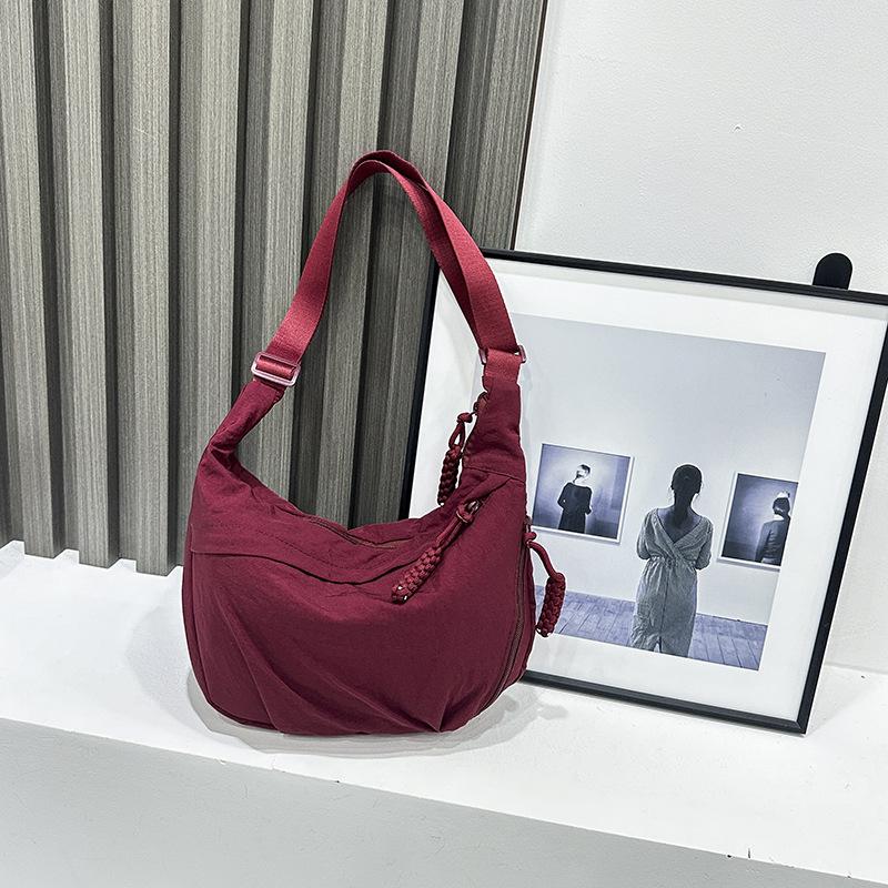 Одноплечевая тканевая сумка, универсальная сумка-пельмень, женская простая сумка-мессенджер большой вместимости, женская маленькая сумка кросс-боди для новых студенток