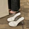 Summer Women Pumps Sandals PVC Jelly Slippers Sexy Open Toe High Heels Transparent Perspex Slippers Shoes Clear Heel Sandals