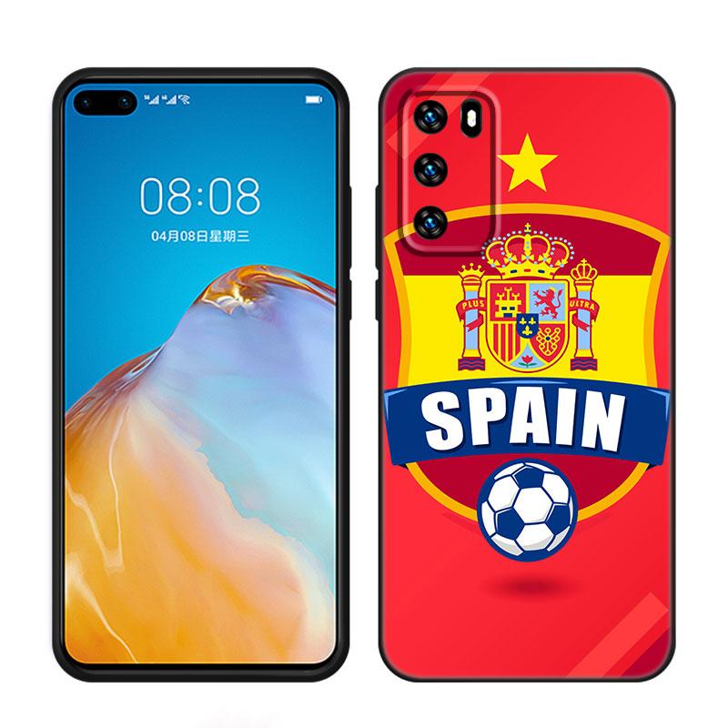 Испания Национальные Флаги Черный Чехол для Телефона Для Huawei P10 P20 P30 P40 Lite P50 P60 Art P50E P Smart Z 2018 2020 2021 Pro 2019