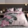 Комплект из 3 роскошных мягких пододеяльников с цветочным цифровым принтом - удобные, гипоаллергенные и дышащие для спальни и гостей