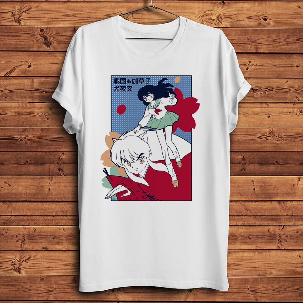Inuyasha Funny Anime T-shirt Men New White Casual Short Sleeve Tshirt Manga Unisex Streetwear Gift Tee