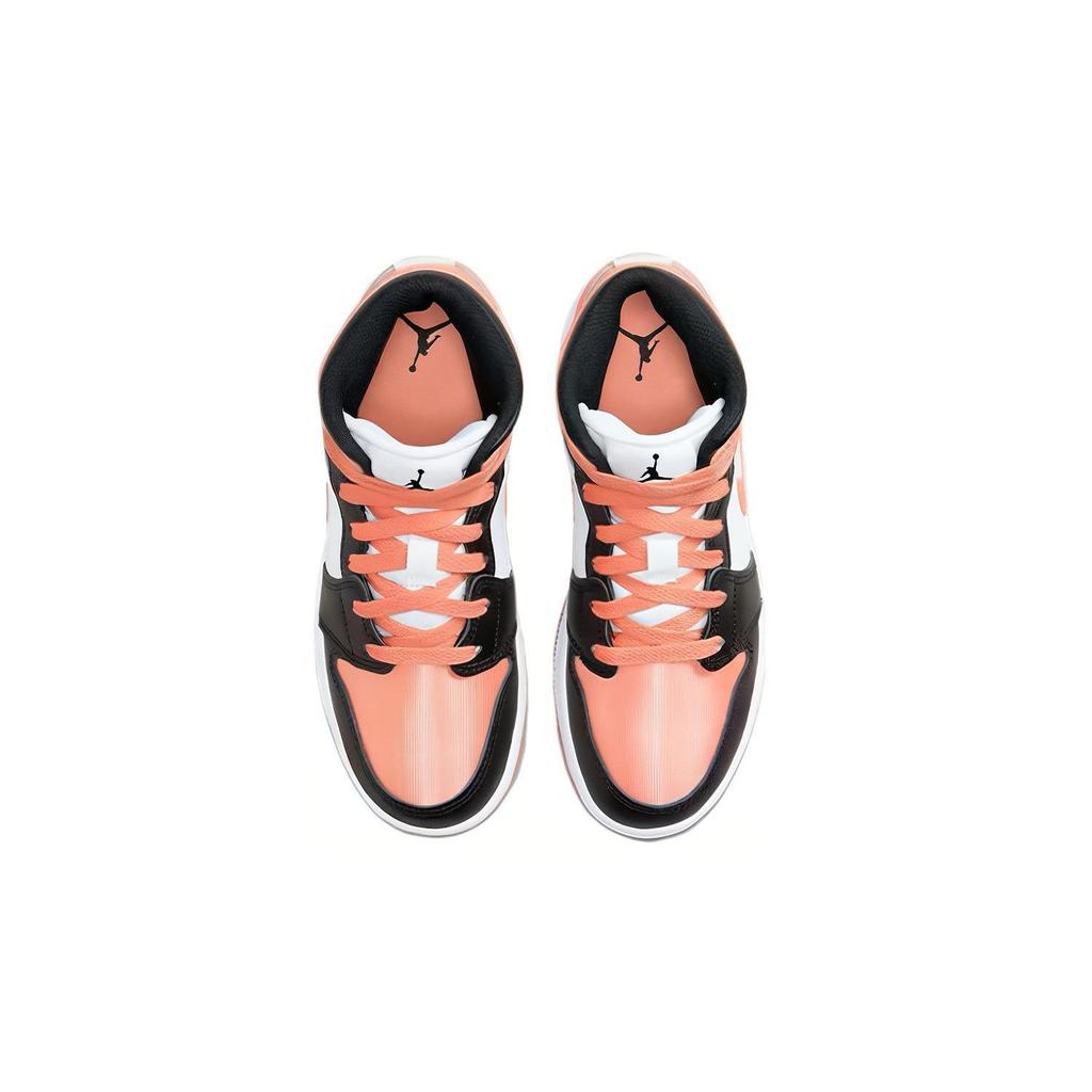 Air Jordan 1 Mid GS White Light Madder Root Kids Sneakers Black DM9077-108