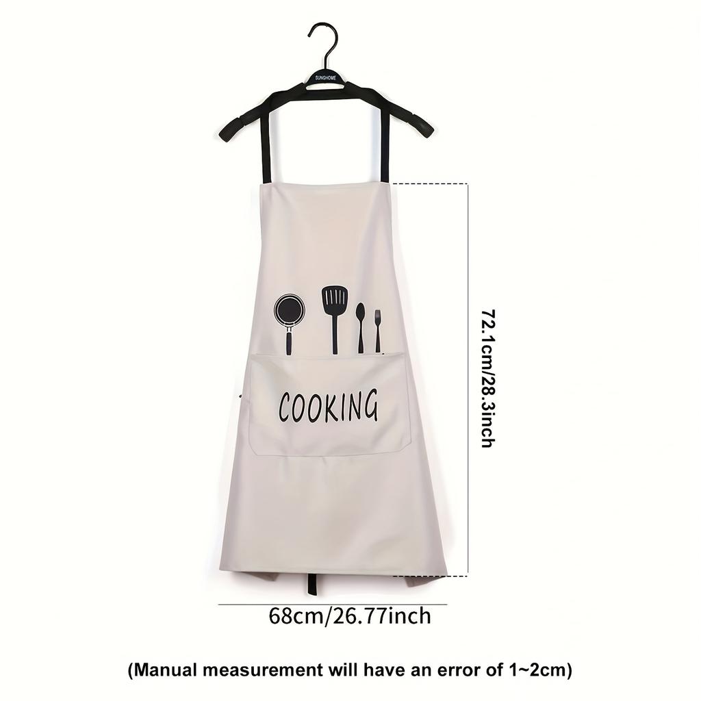 1 Waterproof and Oil Resistant Apron with Pockets for Kitchen Cooking. Keep The Apron Clean and Protected While Cooking