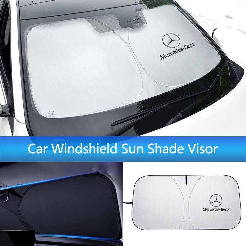 LRQ2 Car Windshield Sun Shade Cover Foldable Front Window Sun Visor Block UV Car Parasol Sunshade Protector Cover For Mercedes Benz
