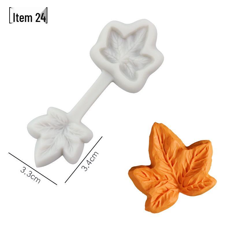 Силиконовая форма для мастики - Набор лепестков и листьев, пищевая, для тиснения на дереве и цветах.