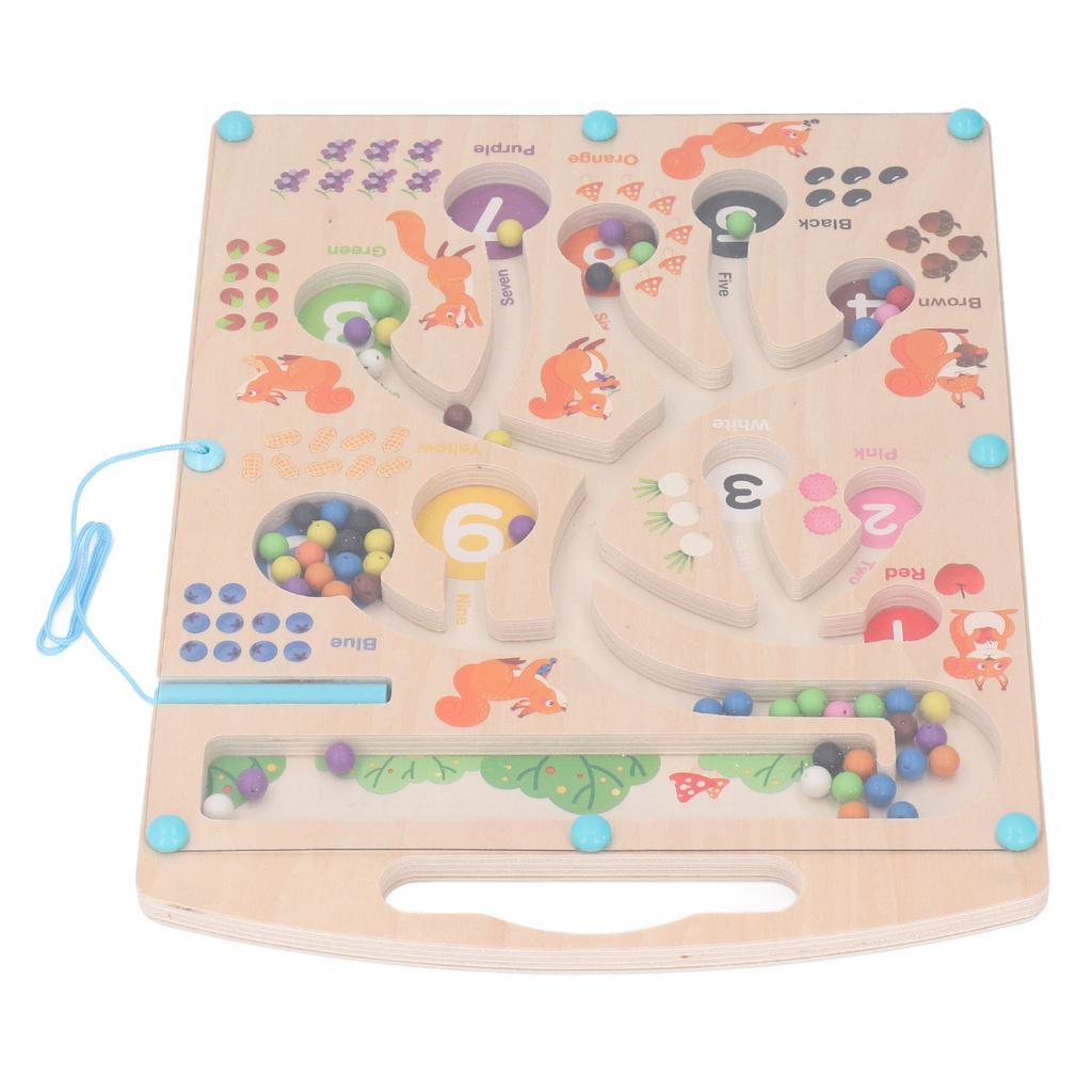 Магнитная цветная и числовая доска-лабиринт, решение задач, распознавание цветов, головоломка с бусинами, сортировочная игрушка для