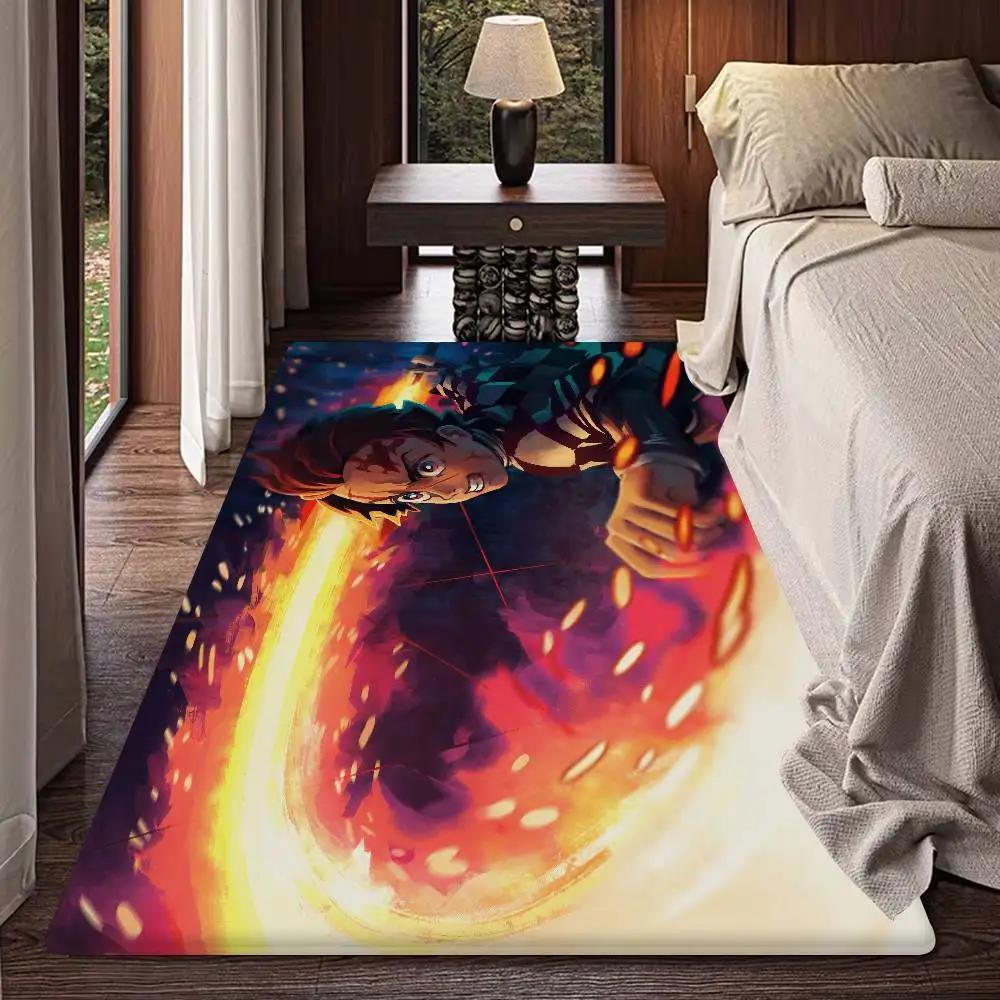 Японский истребитель демонов придверный коврик моющийся противоскользящий коврик для гостиной под диван и кресла, коврик для кухни и прикроватные коврики