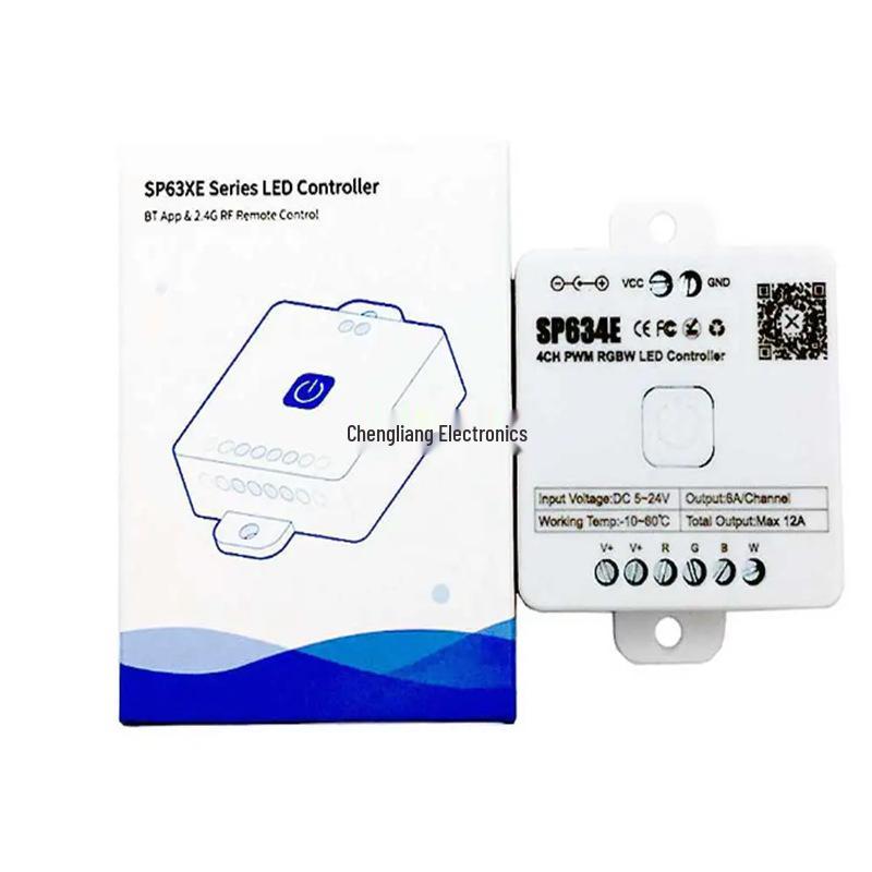 Bluetooth-контроллер светодиодов SP630E: RGBCW, Одно/Двухцветная температура, Магическая светодиодная лента, Диммирование через приложение.