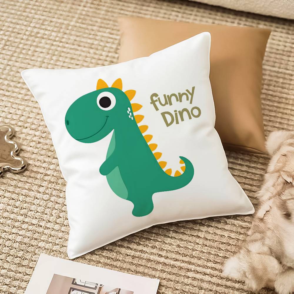 Cute Jurassic Dinosaur Pillow Case Anti-dustmite Invisible Zipper Sofa Bed