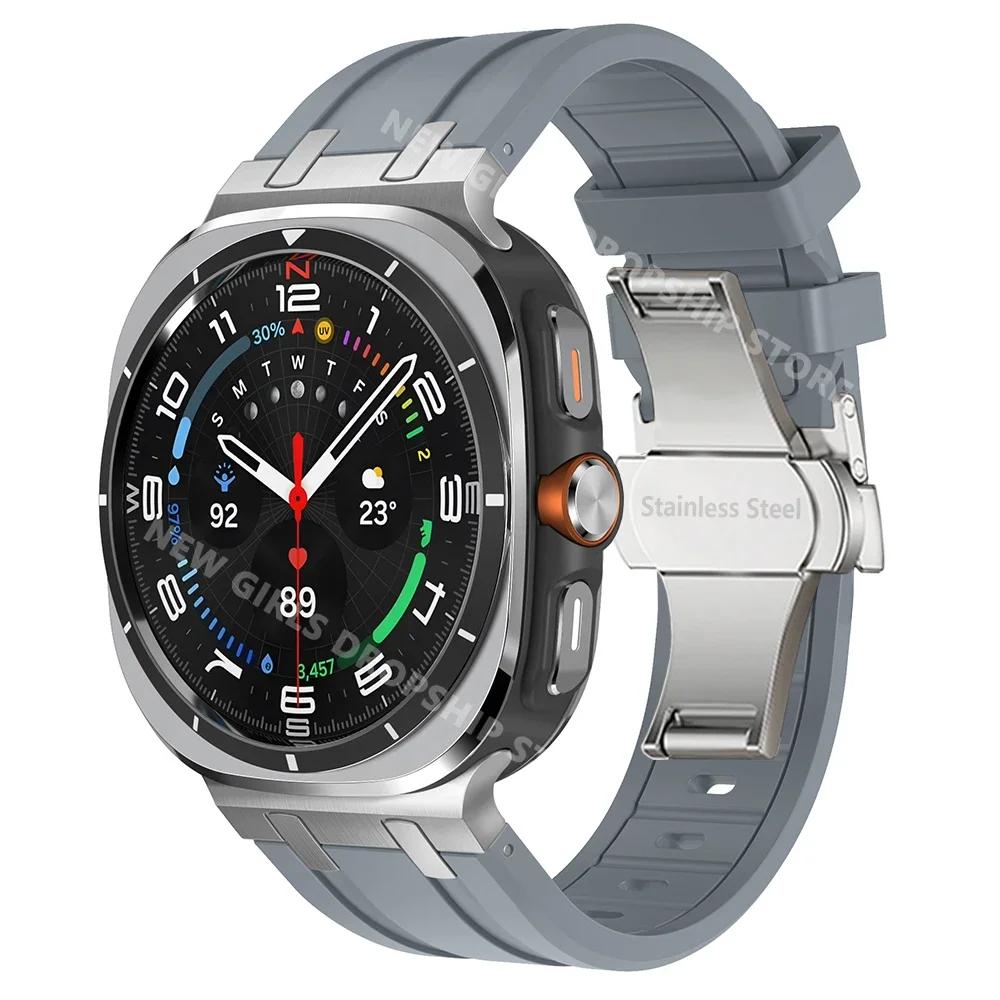 AP Silicone Loop Strap for Samsung Galaxy Ultra 47mm Luxury Men Sports Band for Samsung Galaxy Ultra Butterfly Buckle Watchband