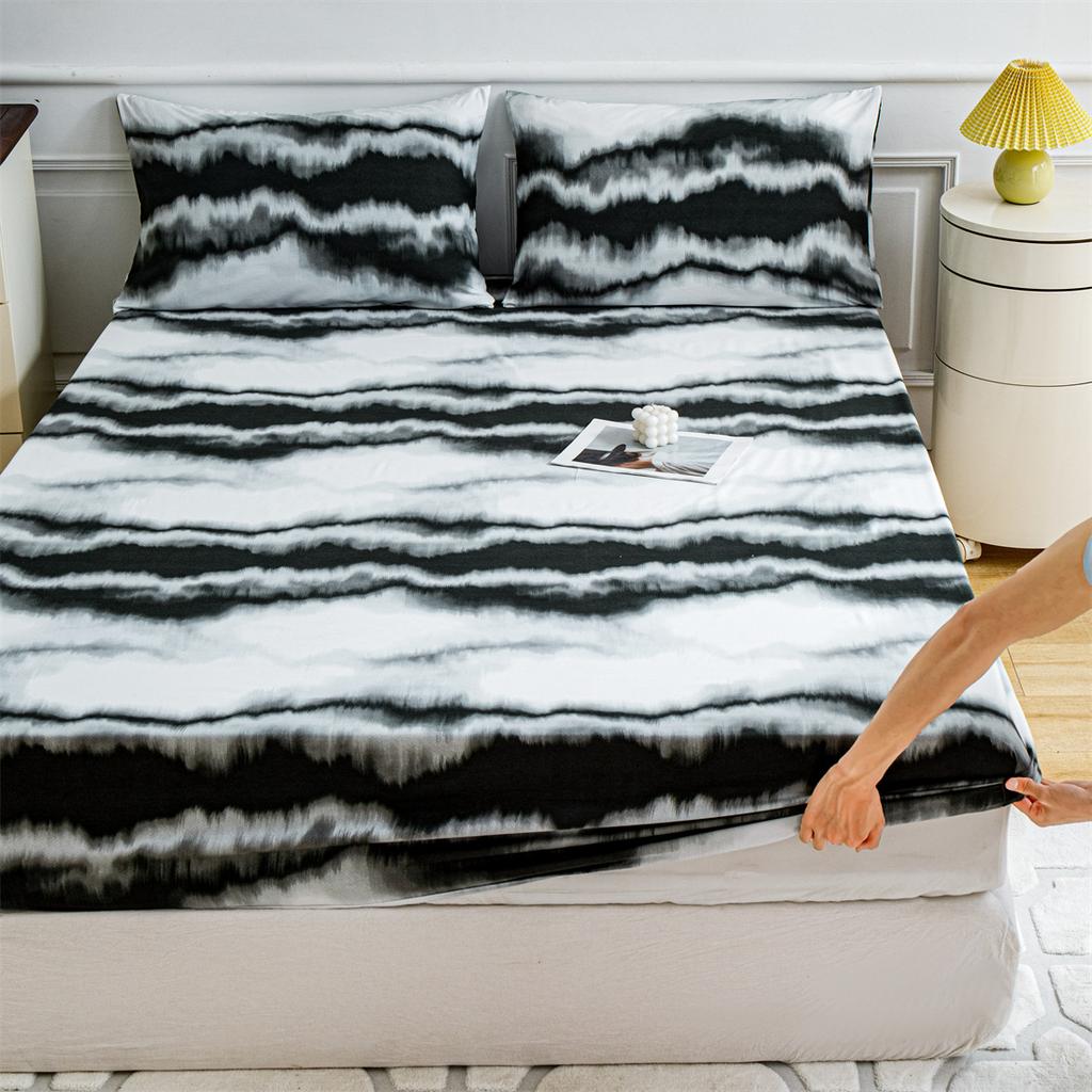 1 шт. Простыня на резинке с принтом, Постельное белье, Без наволочки. для Спальни, Отеля Различные Домашние Украшения