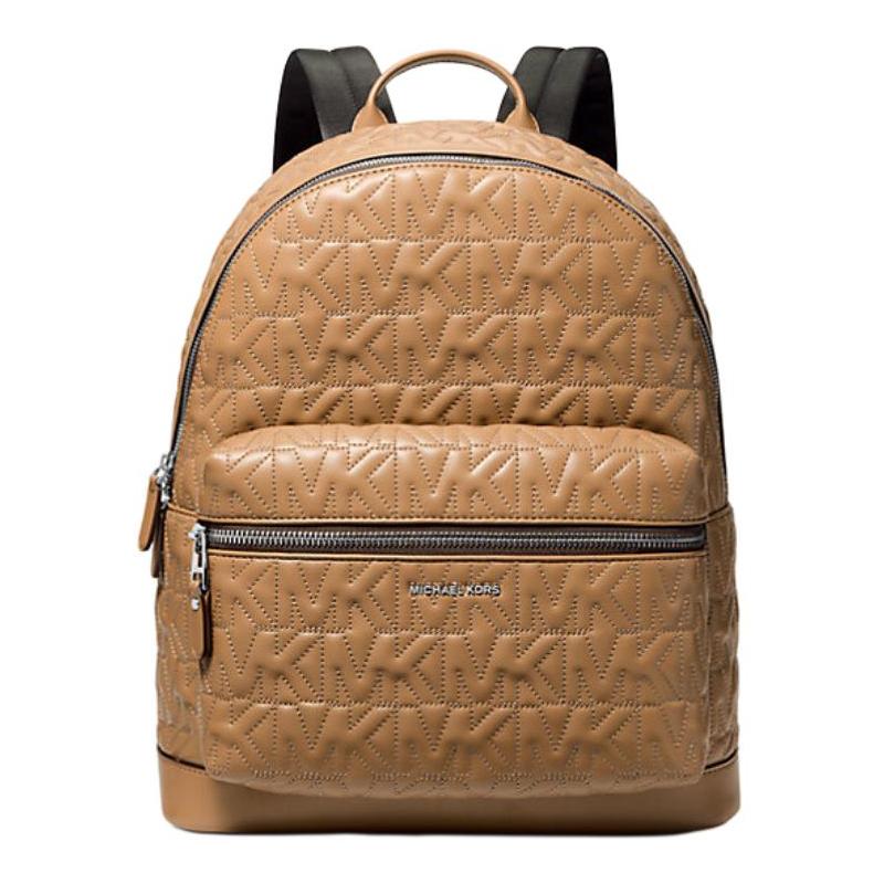 Michael Kors Рюкзак мужской Hudson, средний, терракотовый, с тисненым логотипом, серебристой металлической деталью, из ПУ