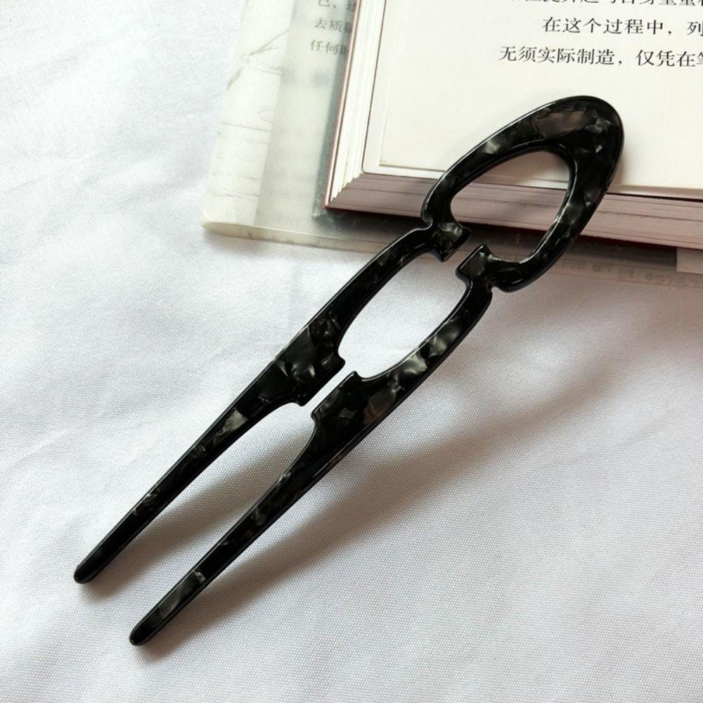 Acetate Hair Sticks U-Shaped Bun Hairpin Sweet Meatball Head Hairclip  For Woman Girl