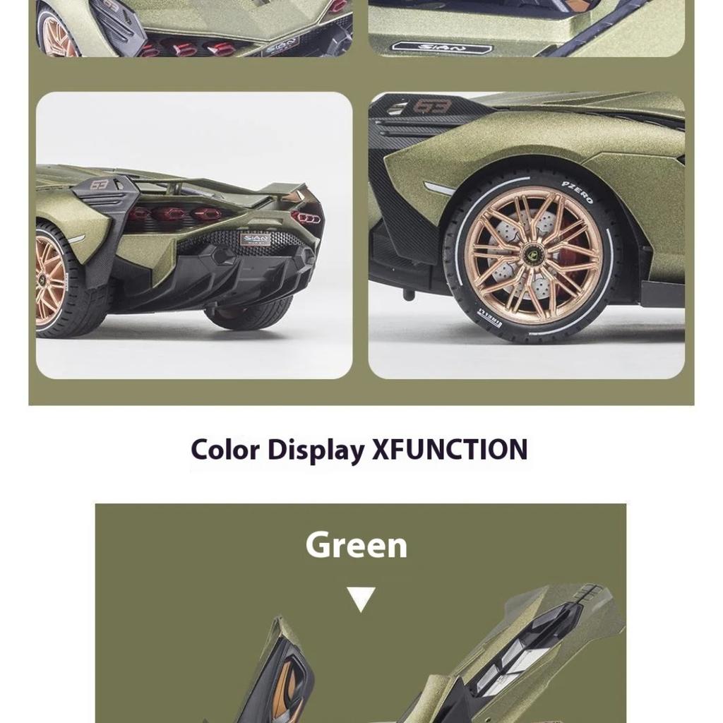 1/18 Lamborghini Sian Суперкар на Новой Энергии Сплав Литье под Давлением Модель Автомобиля Звук и Свет Коллекция Хобби Декоративные Изящные Украшения