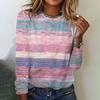 New Stripe Print Long Sleeves T-shirts Spring/Autumn Fashion Women Clothing Designer Loose Women T Shirt Tops Pullover