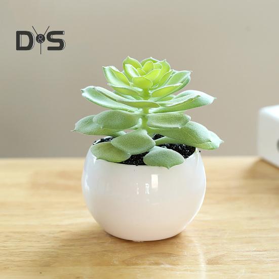 Пластиковые искусственные сочные анти-выцветания красивые маленькие поддельные растения в горшках настольные украшения