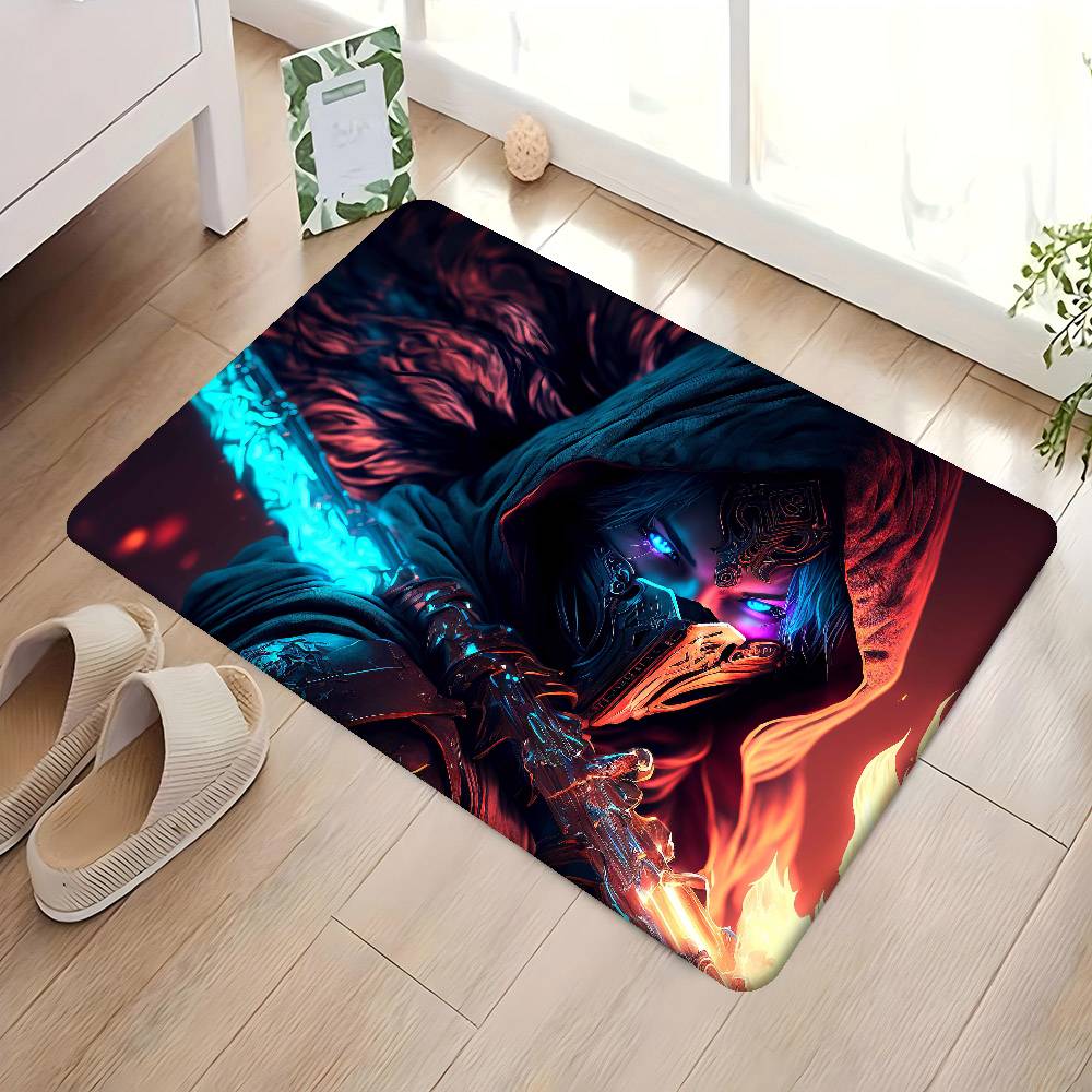 C-Киберпанк S-СамурайS Коврик для входной двери Моющийся Нескользящий Коврик для зоны гостиной, дивана, кресел Кухонный приветственный коврик